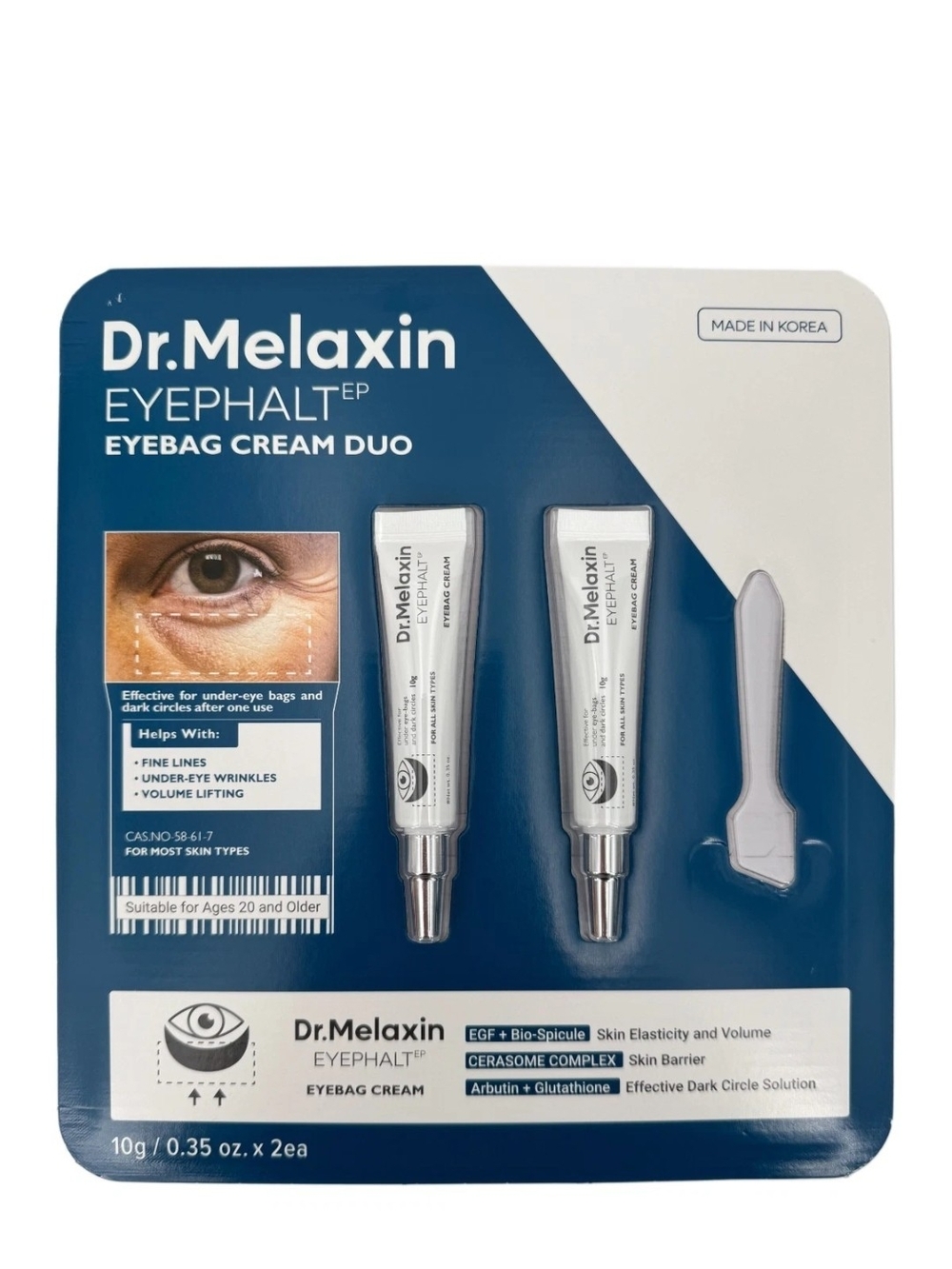 Dr. Melaxin Eyephalt Eyebag Cream Duo - Navy & White Sealed